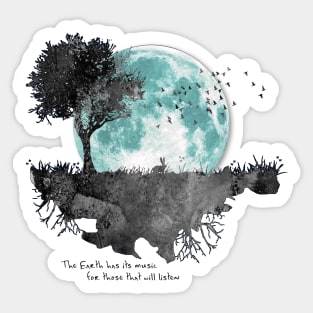 Earth Music - Moon Gazing Rabbit Sticker